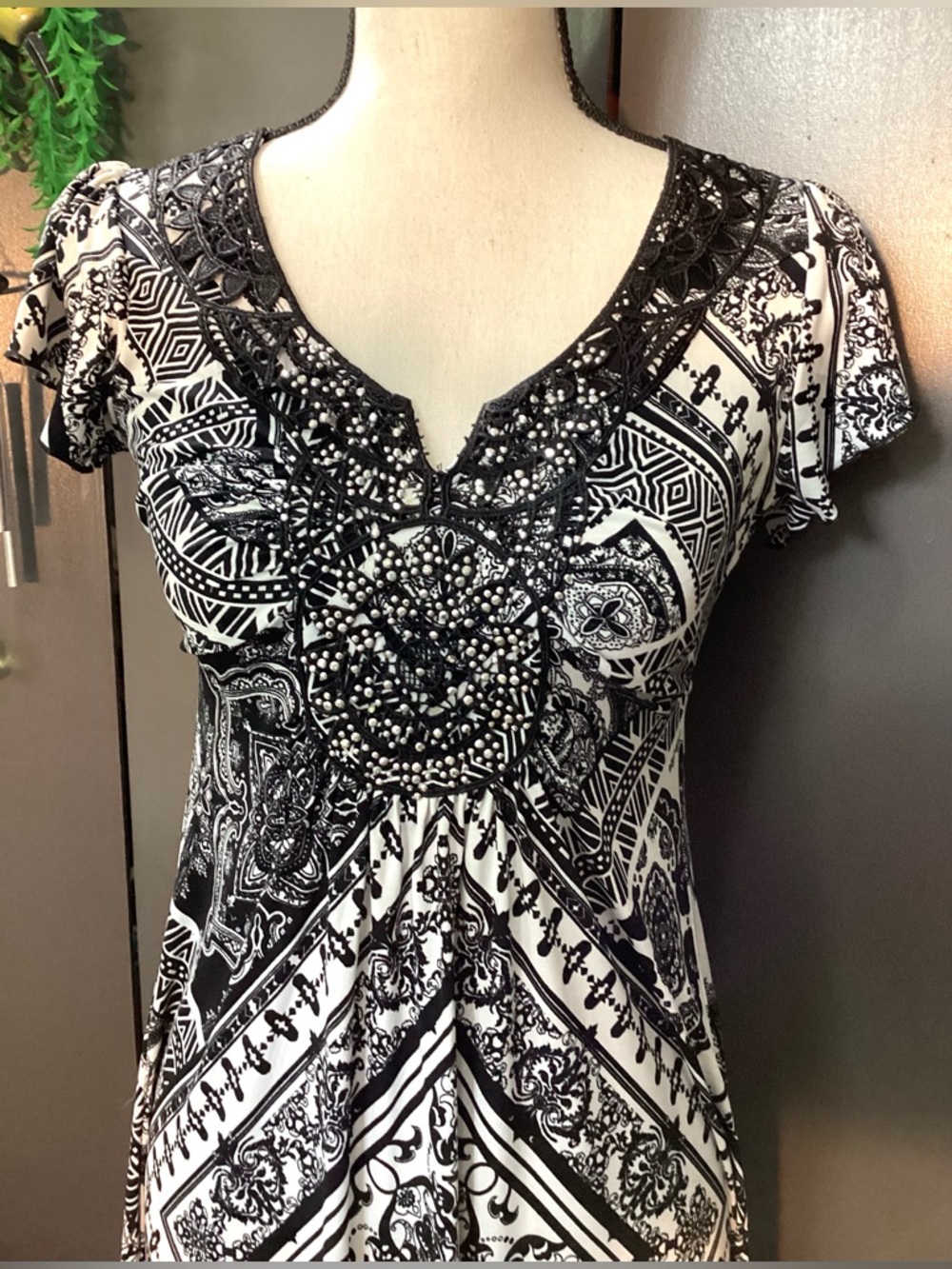 Style & Co maxi dress shiny collar. Size Petite S